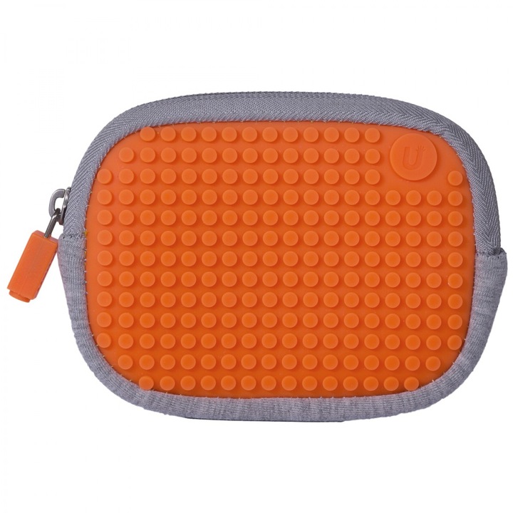 Креативен универсален несесер с пиксели Upixel B006, сиво|оранжево