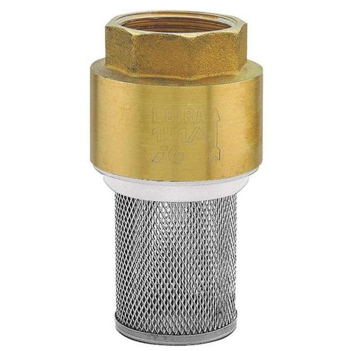 Supapa de retinere cu sita de aspiratie, Ferro, Alama, 1", Auriu/Argintiu