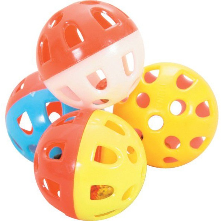 Set 4 jucarii interactive pentru pisici, Zolux, Plastic, 3 cm, Multicolor