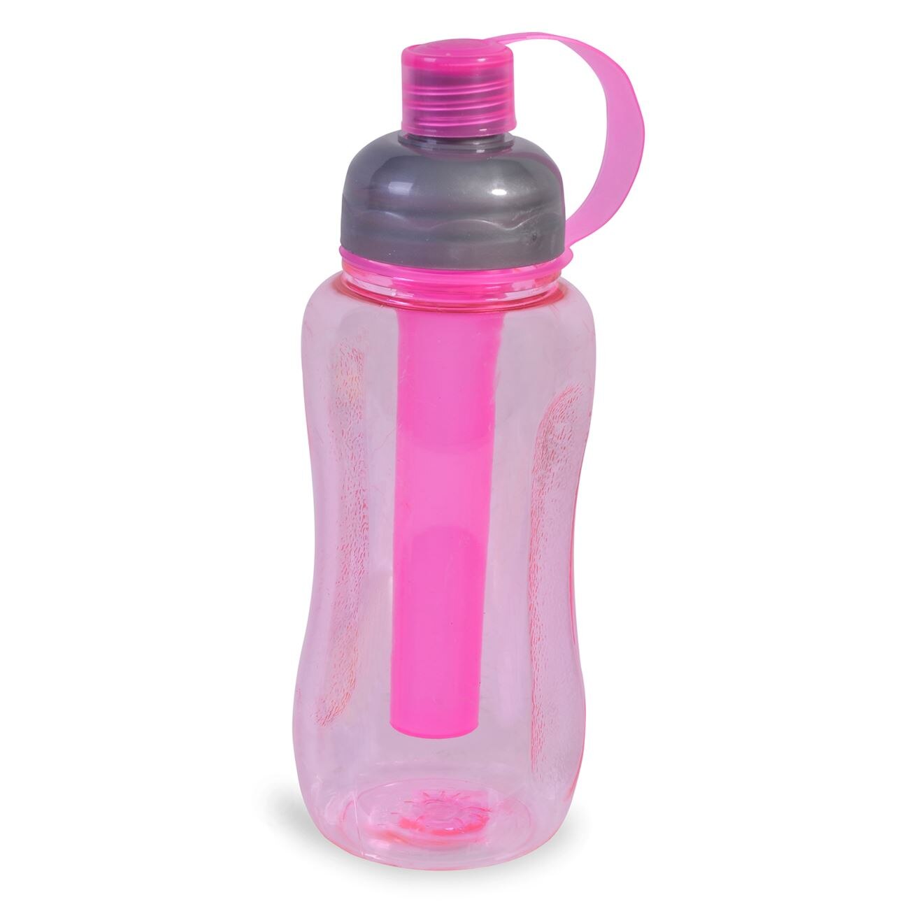 Bidon de apa, Zola®, cu suport pentru gheata, roz transparent, din plastic, 600 ml