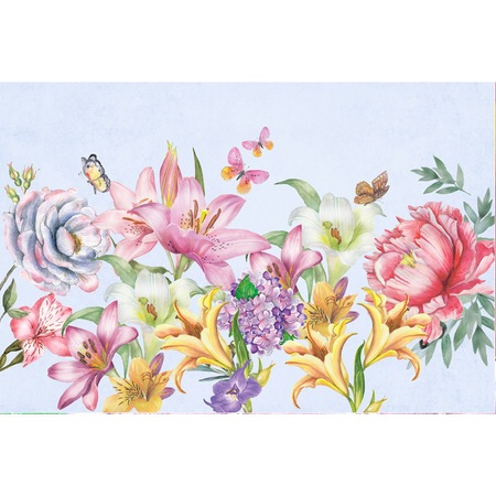 Fototapet Lavabil Ema Decor Flori Crin Liliac Fluturi 200x300 Emag Ro