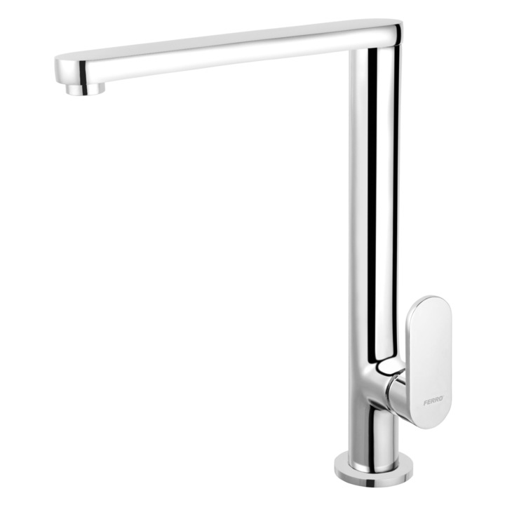 Baterie bucatarie Ferro Rapsody BRY4, pipa mobila, cartus ceramic, crom, echipat cu perlator FerroAirMix