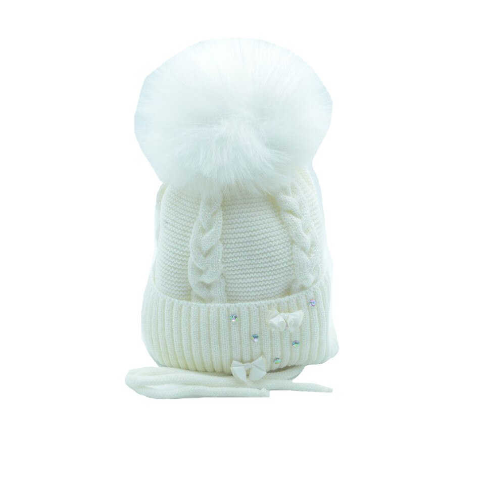 Caciula pentru fete Politano CFP-17, Crem, Universal