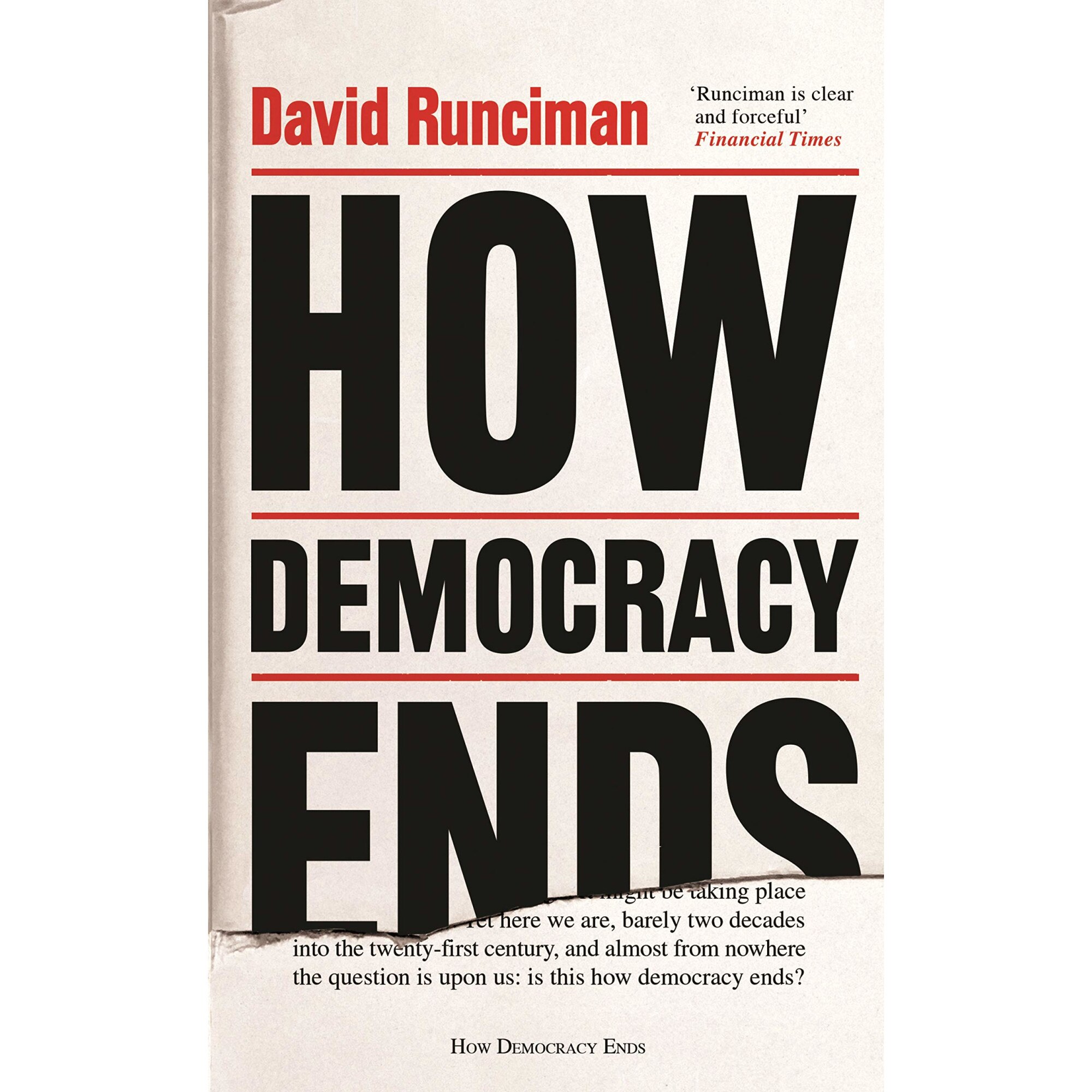 How Democracy Ends - editita 2019 - David Runciman