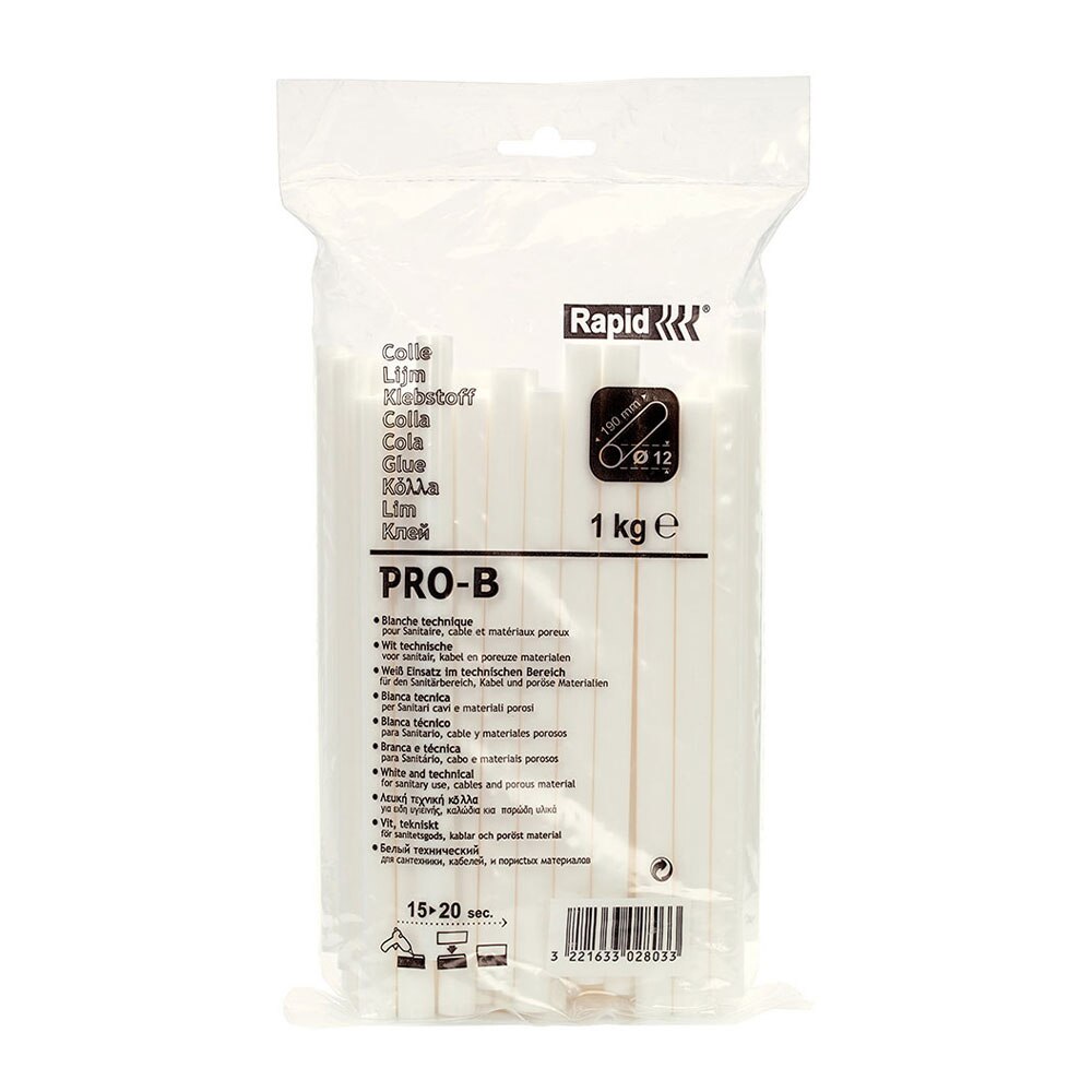 Baton silicon Rapid PRO-B Sanitar si Cabluri, alb, Ø12mm x 190mm, baza EVA, 1 kg/pachet 40302803