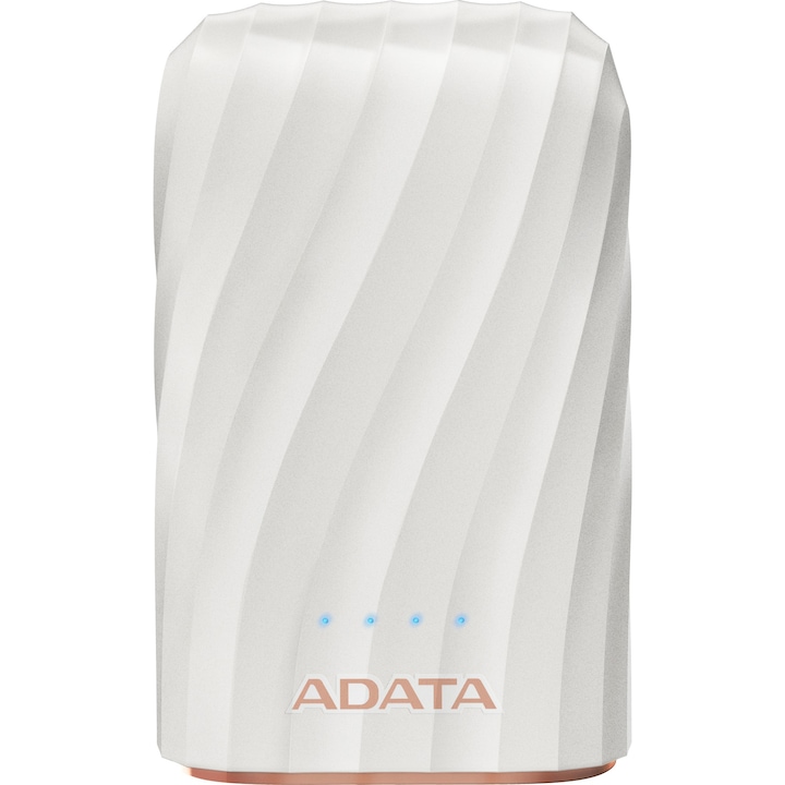 Външна батерия ADATA P10050C, USB Type-C, 10050 mAh, White