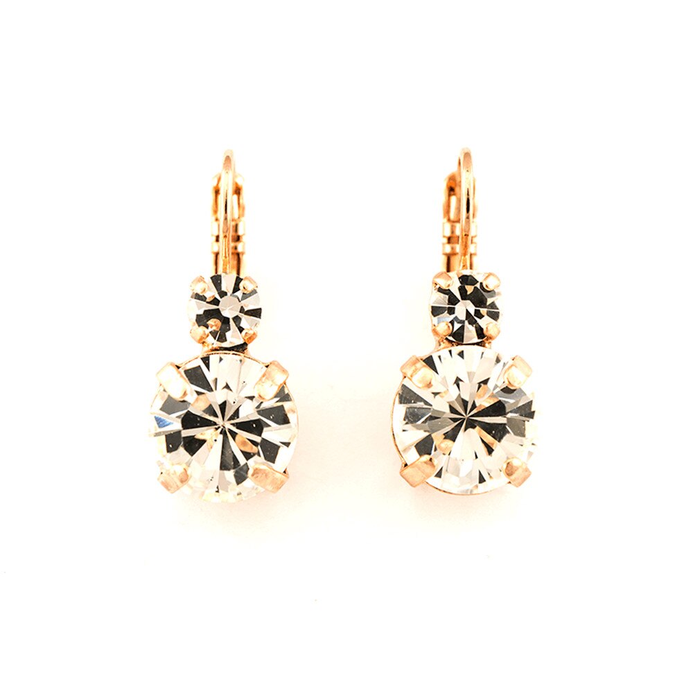 Cercei placati cu Aur roz de 24K, Cristale, On a Clear Day by Roxannes - Mariana Jewellery, Cristal Transparent 1037-001001RG6