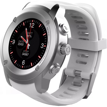 Ceas Smartwatch FitGo FW17 Power, GPS, bratara silicon sport, Argintiu Alb Ceas Smartwatch FitGo FW17 Power, GPS, bratara silicon sport, Argintiu Alb