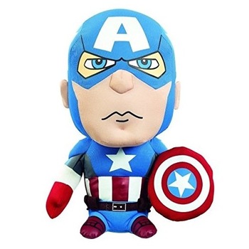 Jucarie vorbitoare din material textil, Captain America, 24 cm Jucarie vorbitoare din material textil, Captain America, 24 cm