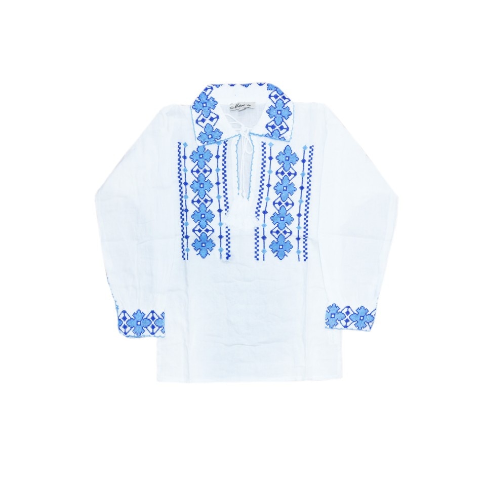 Bluza tip ie, baieti, Alb-Albastru, dae5115, 6 ani