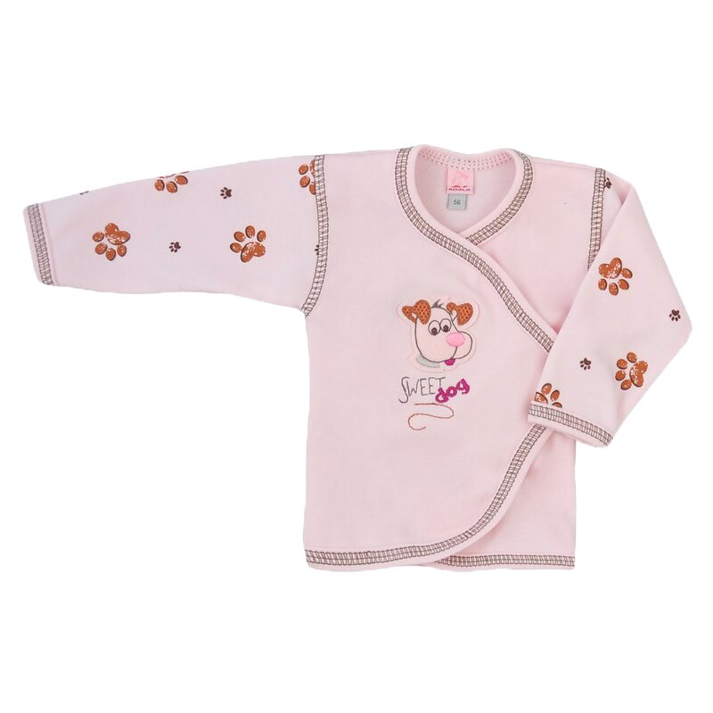 Bluza cu maneca lunga pentru fete Koala Reksio 04-327, Roz, 62 cm