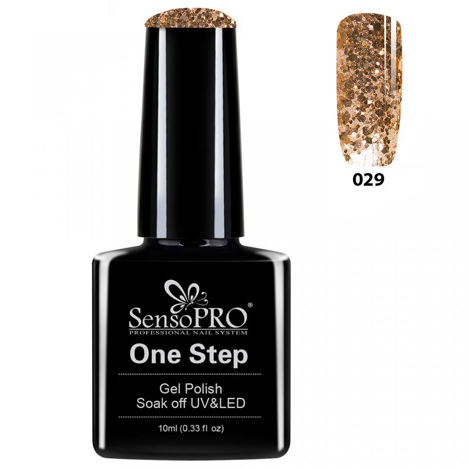 Oja Semipermanenta SensoPRO One Step 10ml culoare Auriu - 029 Glam Godess