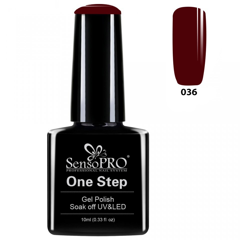Oja Semipermanenta SensoPRO One Step 10ml culoare Visiniu - 036 Popular Burgundy