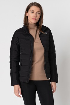 The North Face, Jacheta cu umplutura de puf si aspect matlasat, pentru drumetii, Negru/Gri, XL The North Face, Jacheta cu umplutura de puf si aspect matlasat, pentru drumetii, Negru/Gri, XL