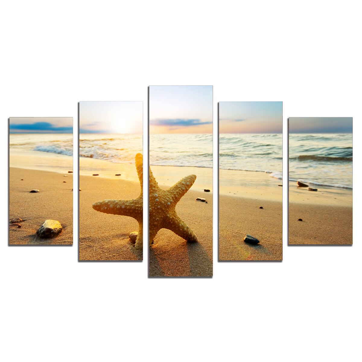 Set Tablouri Multicanvas 5 Piese, Starfish, 108х60 cm