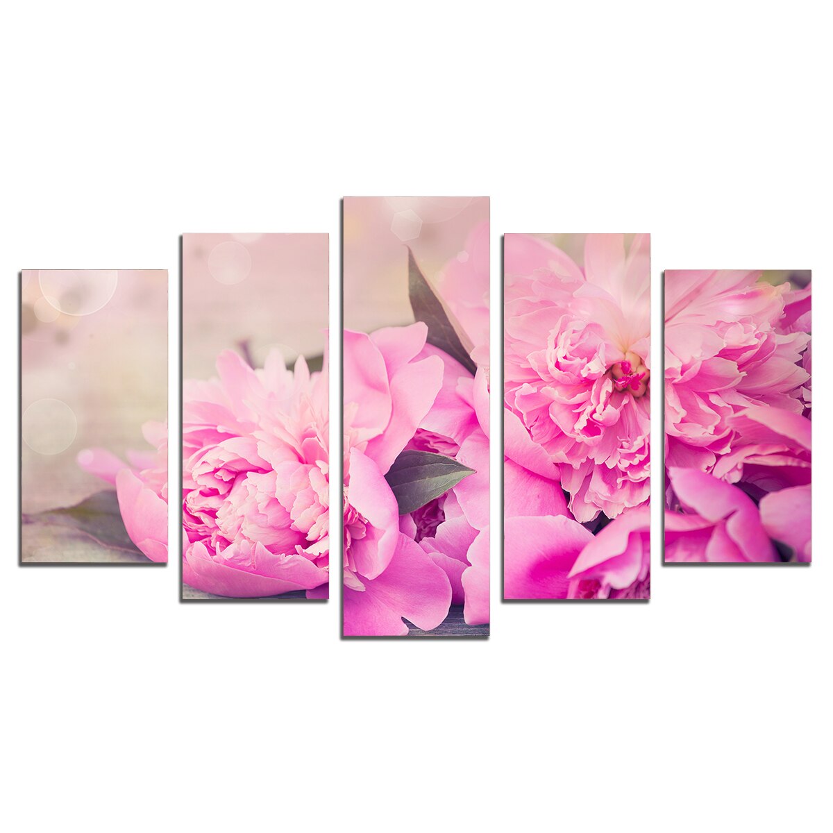 Set Tablouri Multicanvas 5 Piese, Peonies, 108х60 cm