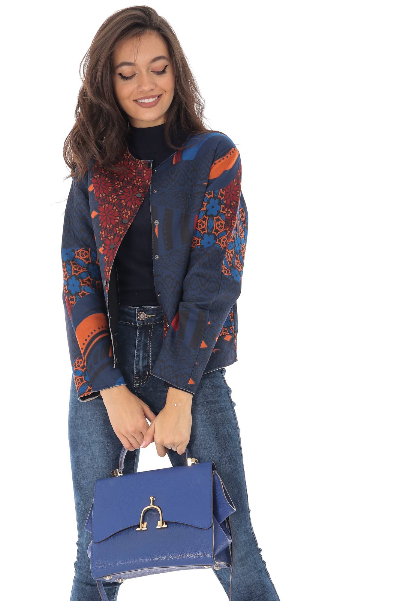 Sacou bleumarin de dama, ROH, cu buzunare