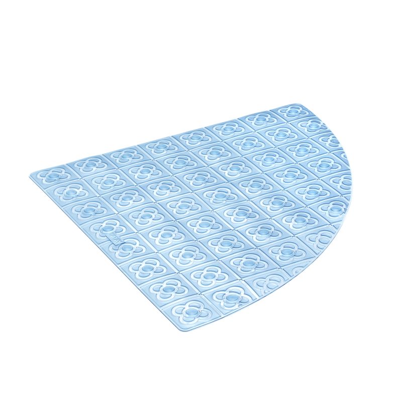 Covoras antiderapant de colt semi opac din pvc, Tatay, 48X48 cm, bleu