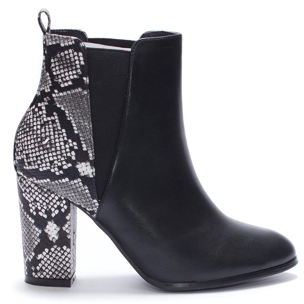 Botine dama Reissa, Negru/Gri, Negru