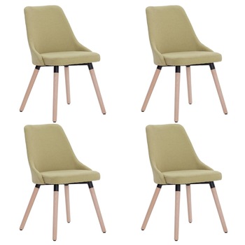 Set de 4 scaune de bucatarie, vidaXL, Verde, 43 x 43 x 83 cm, tapitate