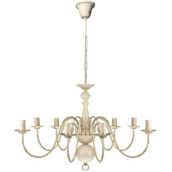 Candelabru in stil antic cu 8 becuri E14 vidaXL, Metal, 80 x 45 cm, Alb Candelabru in stil antic cu 8 becuri E14 vidaXL, Metal, 80 x 45 cm, Alb