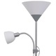 Подова лампа с 2 източника на светлина vidaXL, Стомана, 180 x 22,5 см, Сив