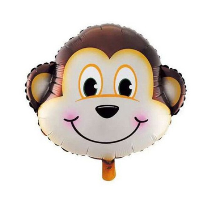Fóliás léggömb majomfej, 26 cm, Carnaval Express Shop