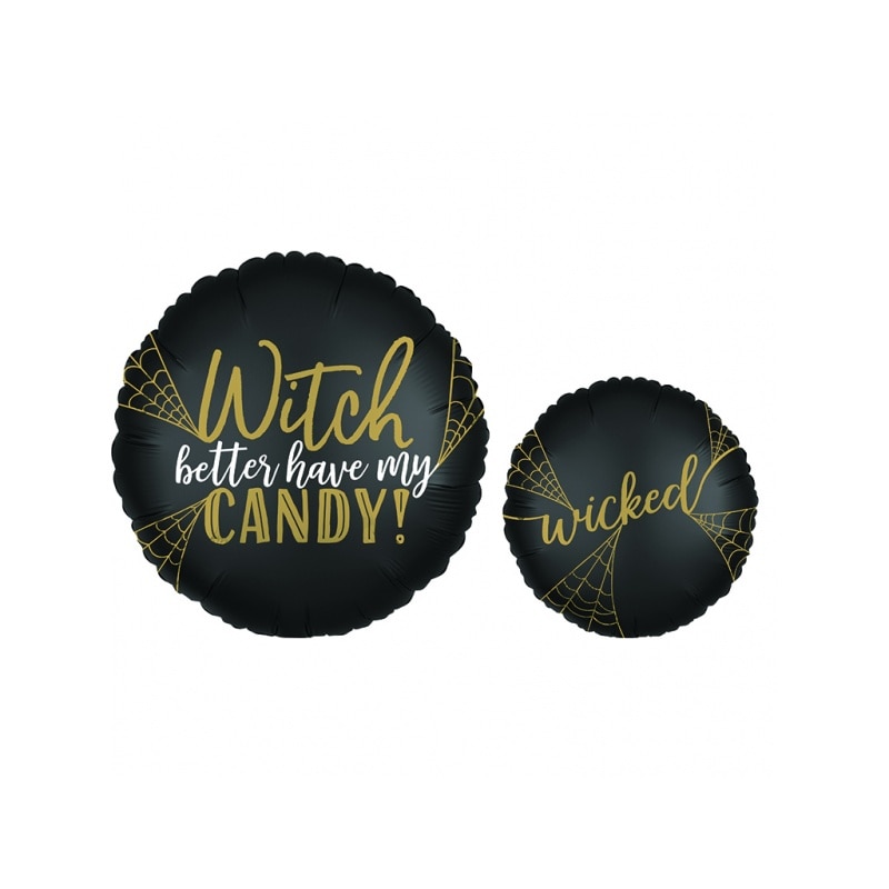 Balon folie inscriptionat Wicked Satin - 45 cm, A38033, 1 BUC