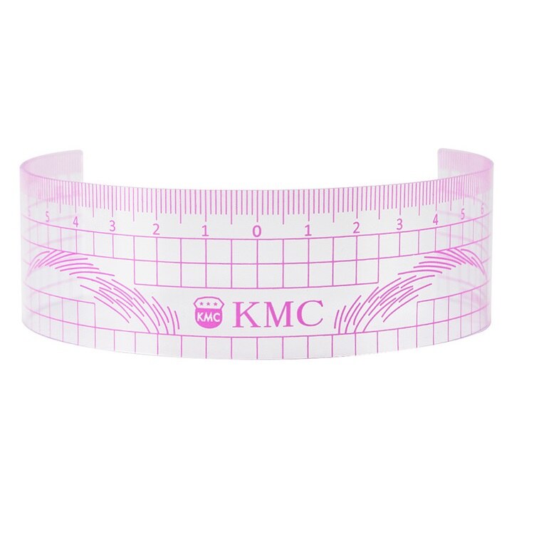 Rigla pentru masurat si trasat sprancene, KMC, Roz