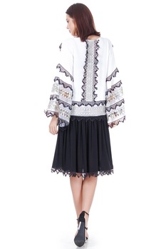 Rochie alb/negru vascoza Liza Panait ID-23E Rochie alb/negru vascoza Liza Panait ID-23E