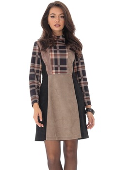 Rochie maro, ROH, midi, in carouri Rochie maro, ROH, midi, in carouri