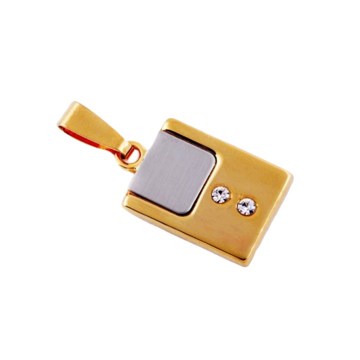 Gyönyörű gold filled kéttónusú arany medál cirkónia kövekkel GP0175