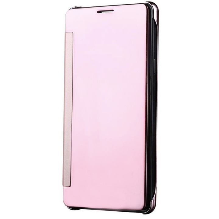 Husa Translucent View, Book Mirror Compatibil cu Apple iPhone 6s, Rose Gold