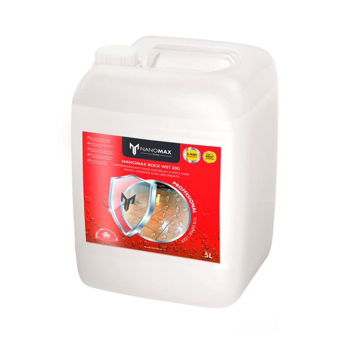 Impermeabilizant piatra naturala cu Efect Umed pentru suprafete putin absorbante, Nanomax Rock200, 5 L