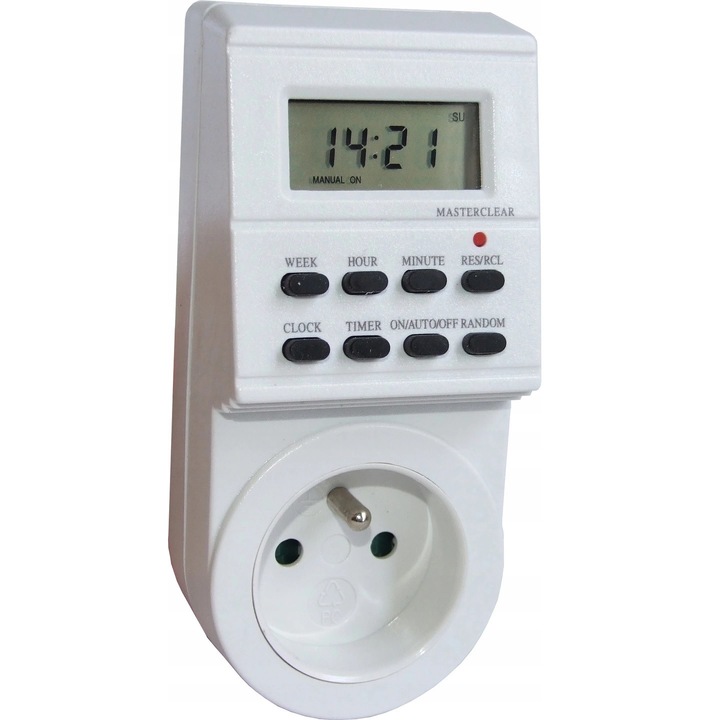 Priza programabila digitala Lexon, Ecran LCD, Alb