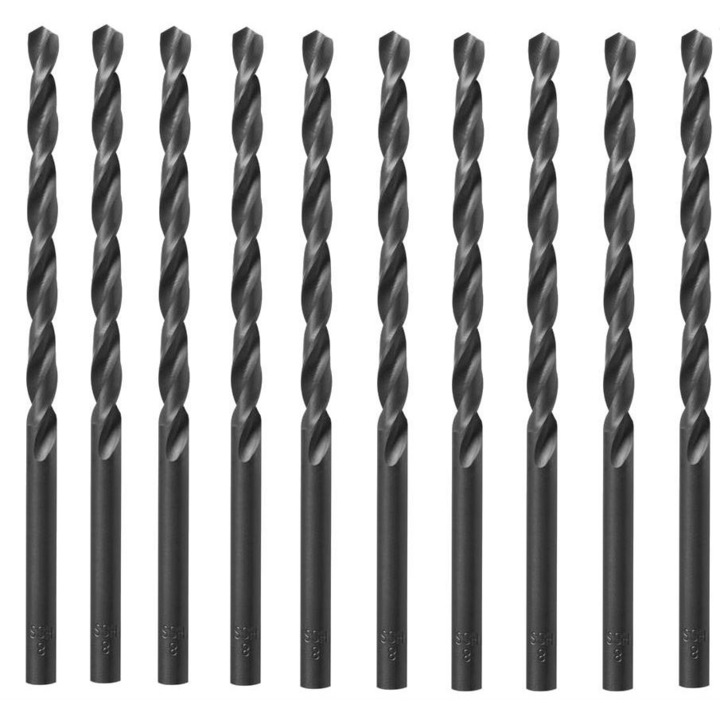 Set 10 x Burghiu cilindric pentru metal, Dewalt, Otel, 6x93 mm