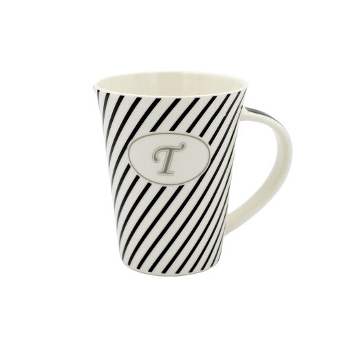 Cana din portelan, personalizata cu litera T, 275 ml