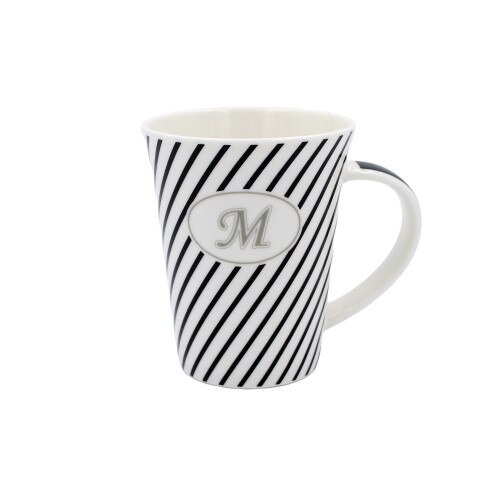 Cana din portelan, personalizata cu litera M, 275 ml