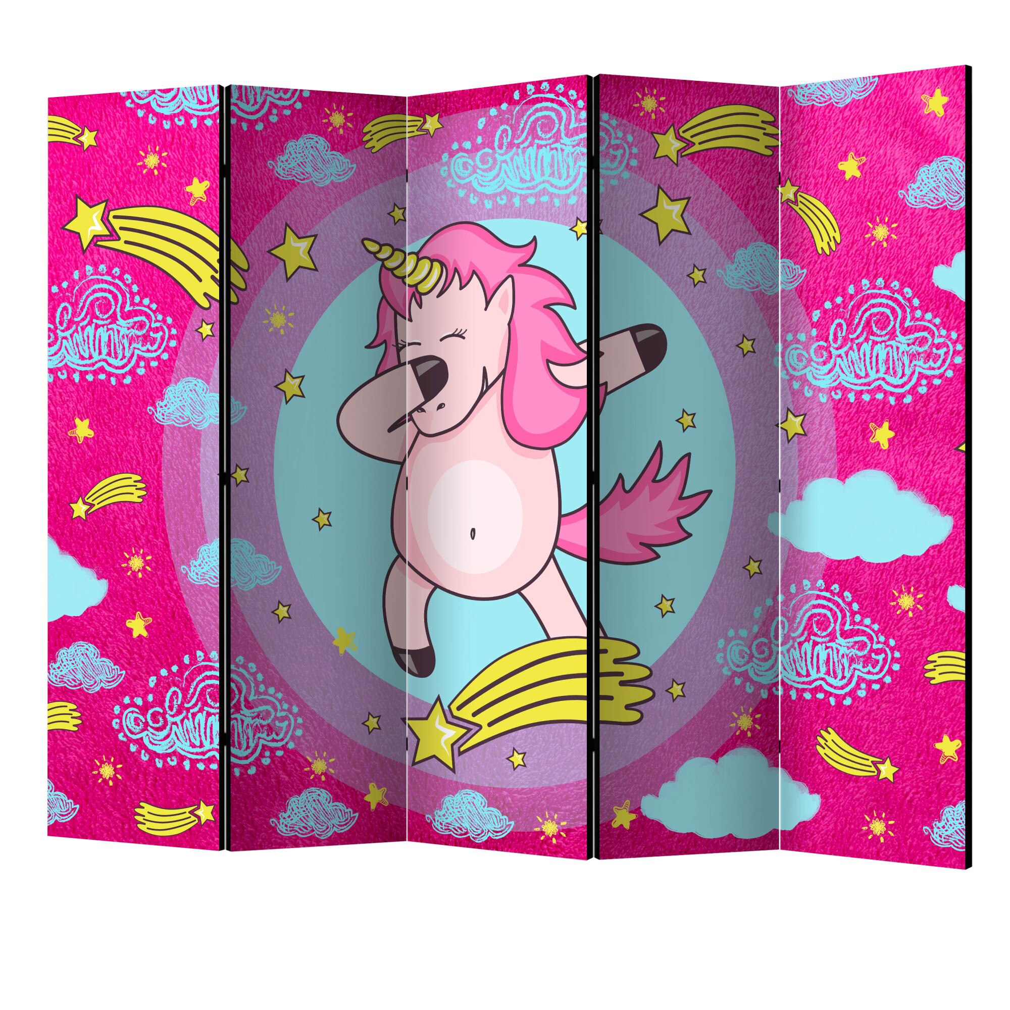 Paravan din 5 parti - Unicornul Dancing II - 225 x 172 cm