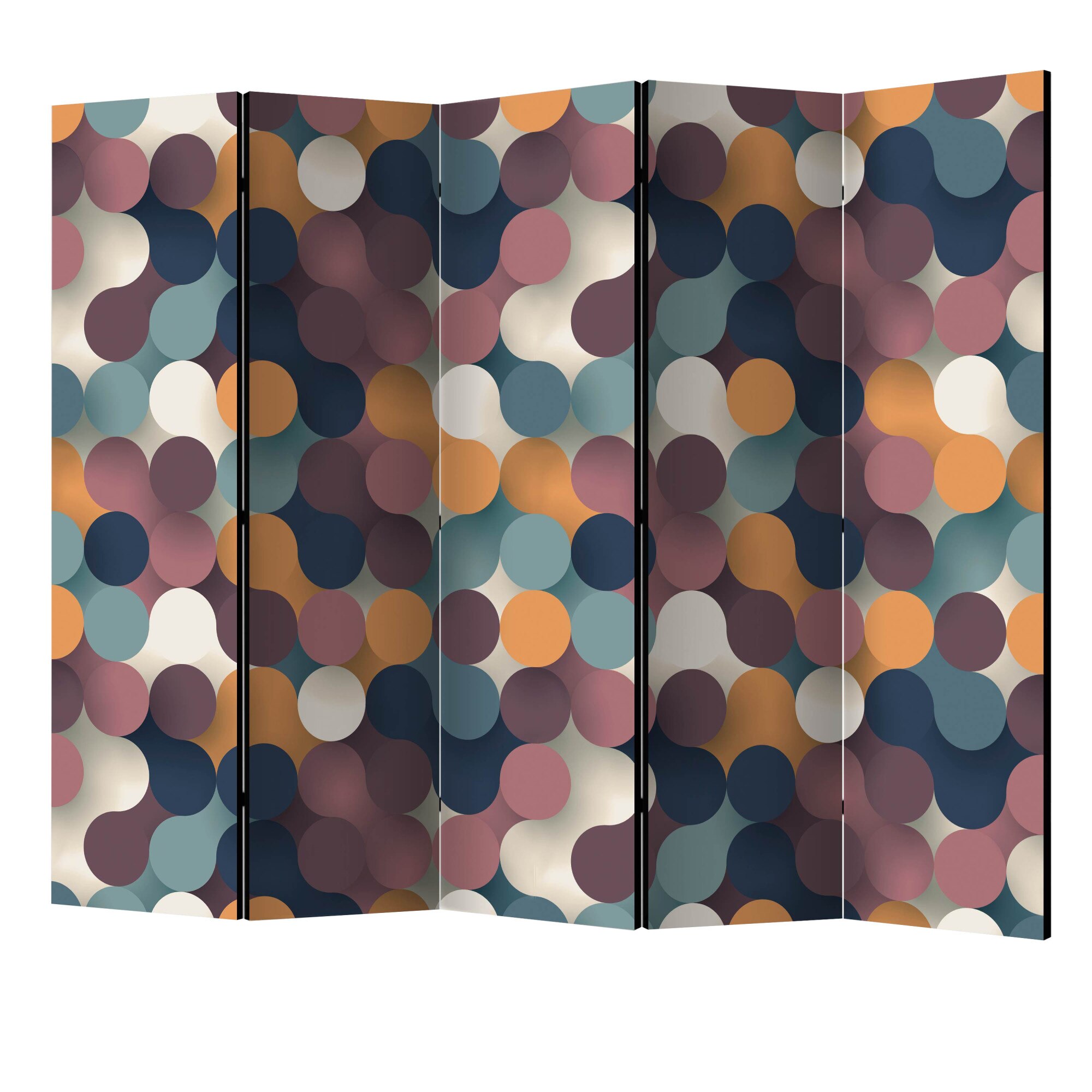 Paravan din 5 parti - Particule colorate - 225 x 172 cm