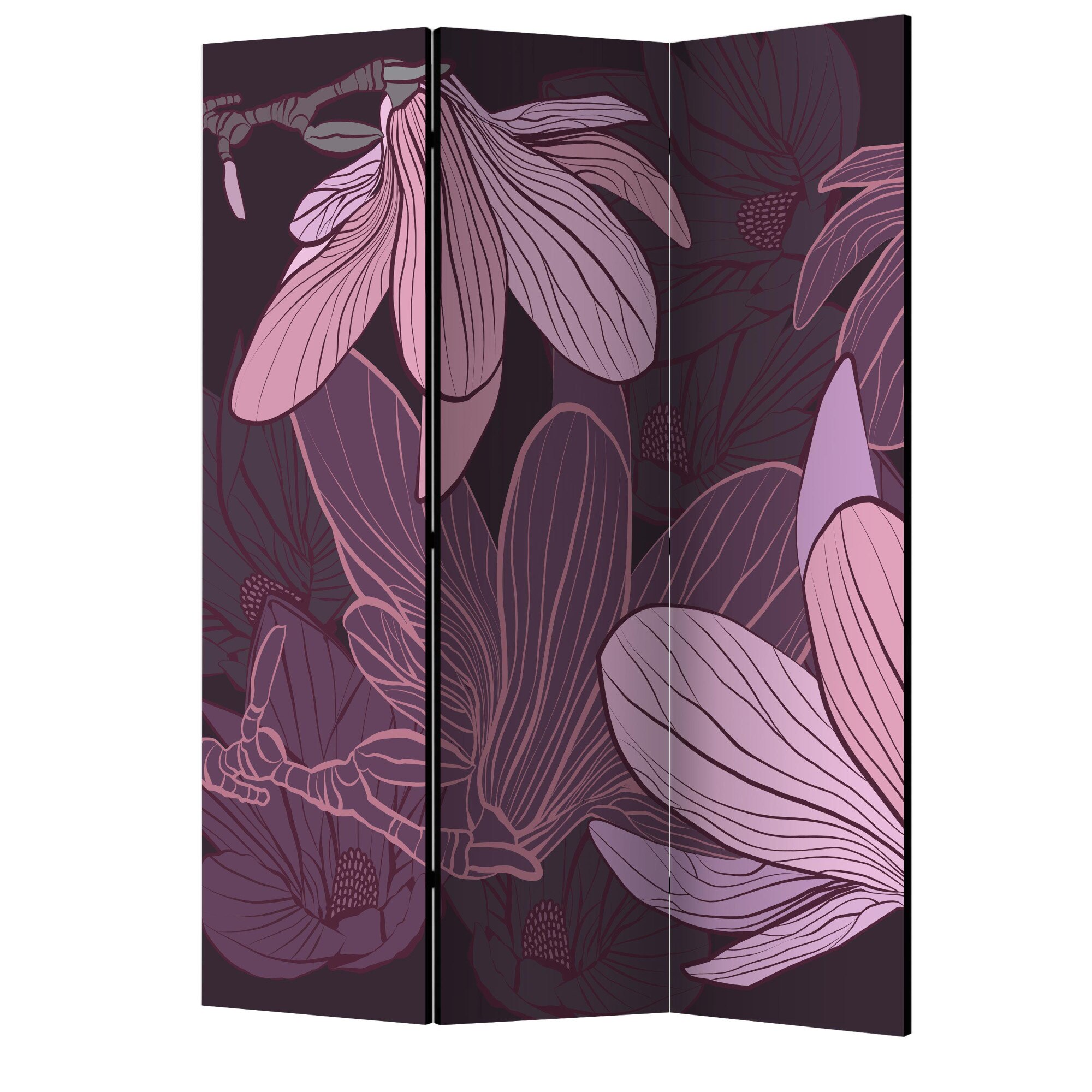 Paravan din 3 parti - Flori de vis - 135 x 172 cm