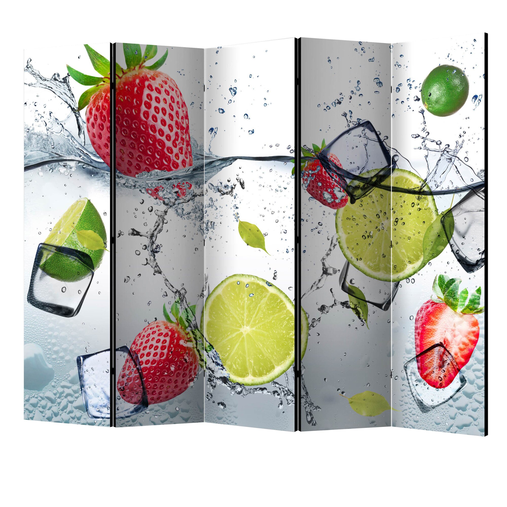 Paravan din 5 parti - Cocktail de fructe - 225 x 172 cm