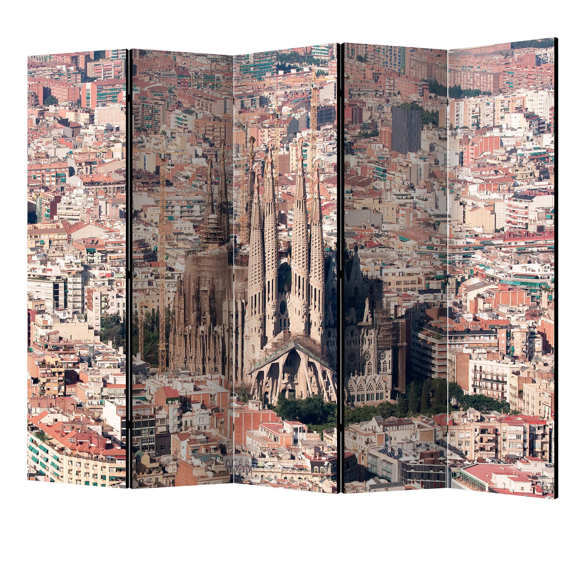 Paravan din 5 parti - Inima Barcelona II - 225 x 172 cm