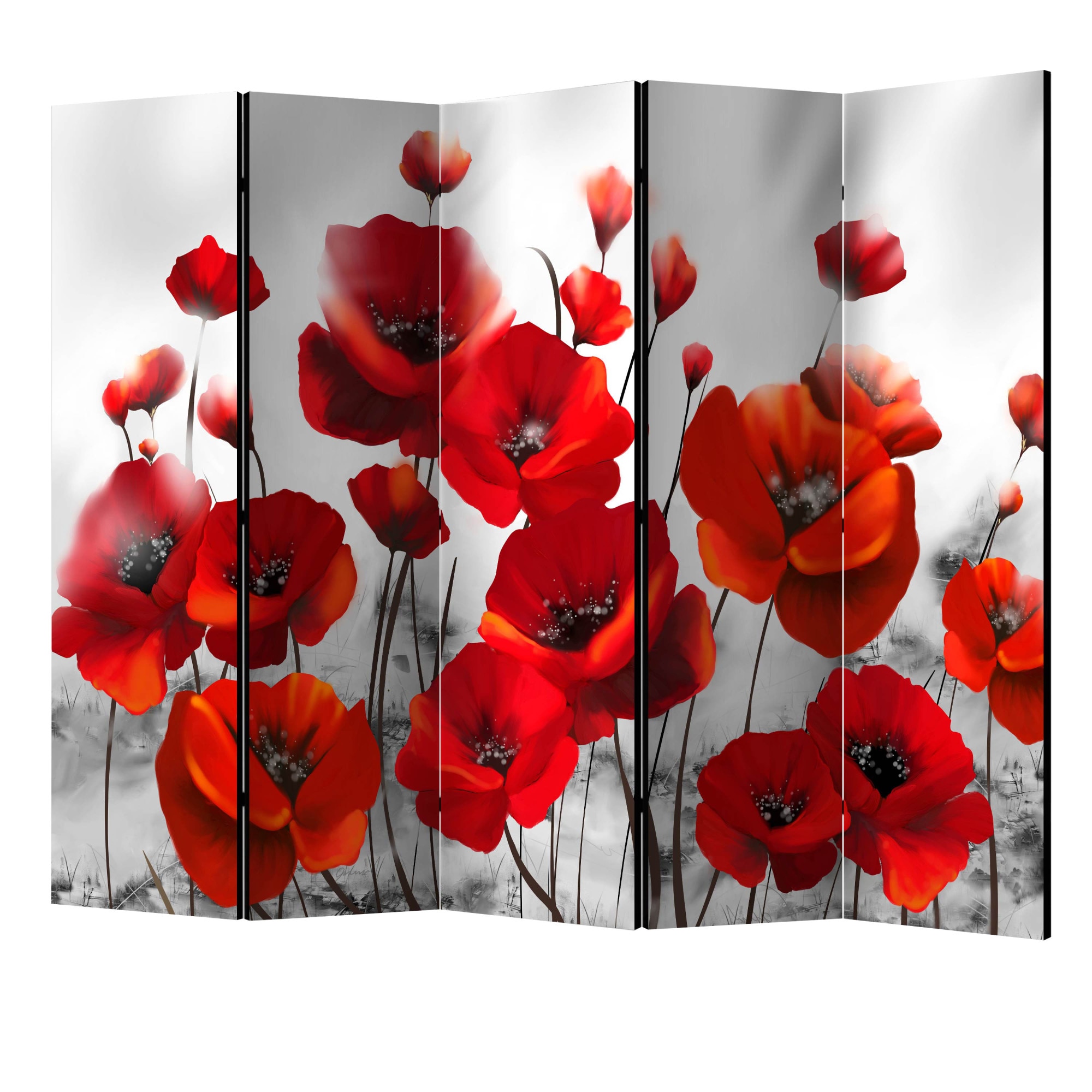 Paravan din 5 parti - Mape In lumina lunii - 225 x 172 cm