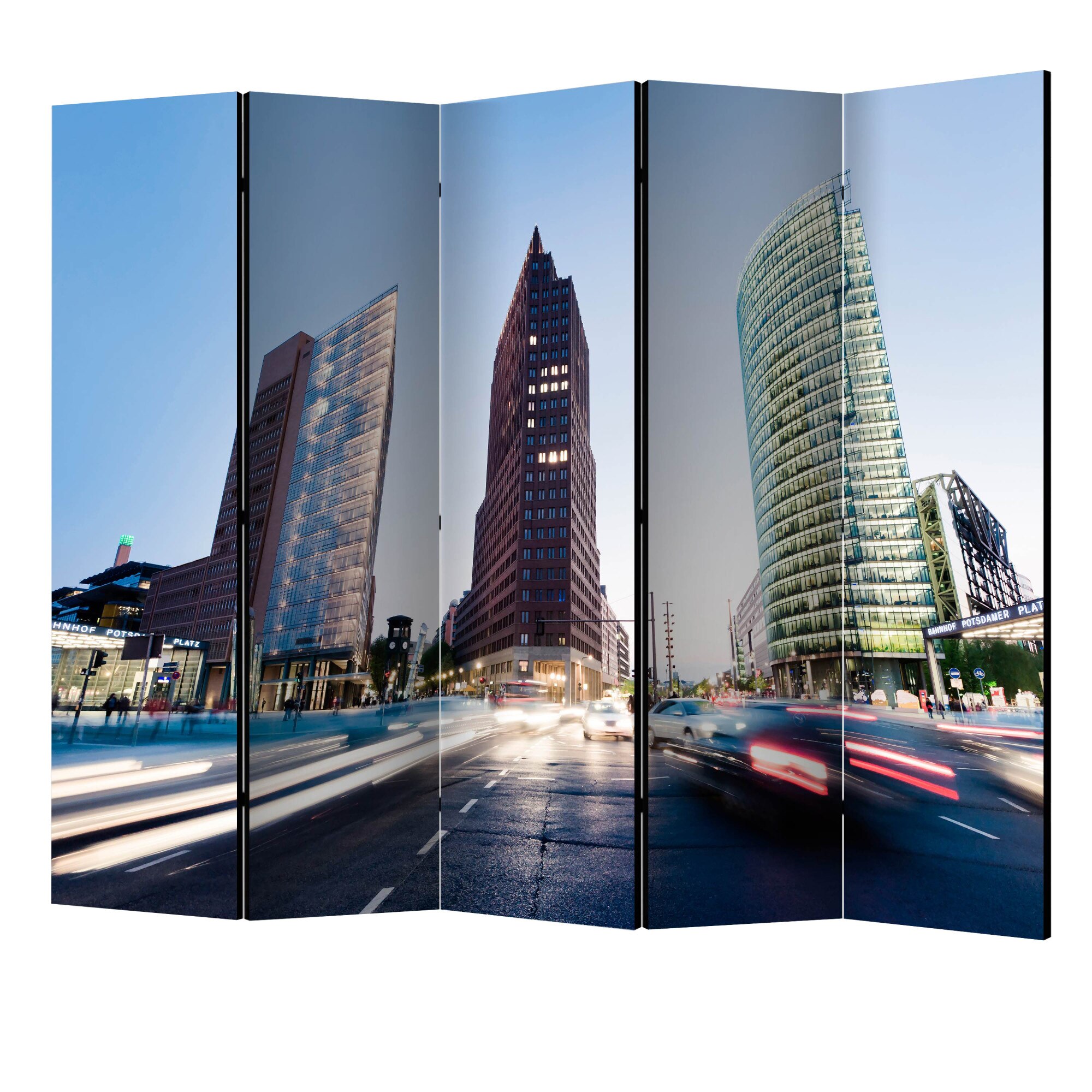 Paravan din 5 parti - Urban Pace II - 225 x 172 cm