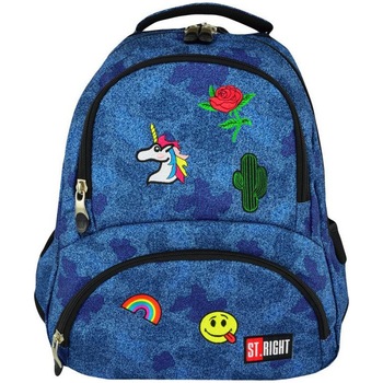 Ghiozdan St.Right BP-07 JEANS & BADGES 20*30*42cm Ghiozdan St.Right BP-07 JEANS & BADGES 20*30*42cm