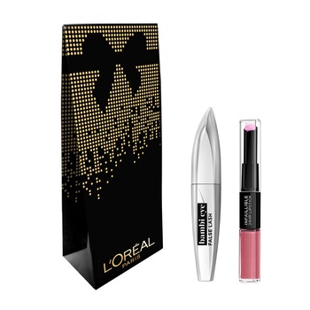 Set L'Oreal Paris: Mascara Bambi Eye False Lash 01 Black 8.9 ml, Ruj lichid rezistent la transfer Infaillible 24H, 213 Toujours Teaberry Set L'Oreal Paris: Mascara Bambi Eye False Lash 01 Black 8.9 ml, Ruj lichid rezistent la transfer Infaillible 24H, 213 Toujours Teaberry