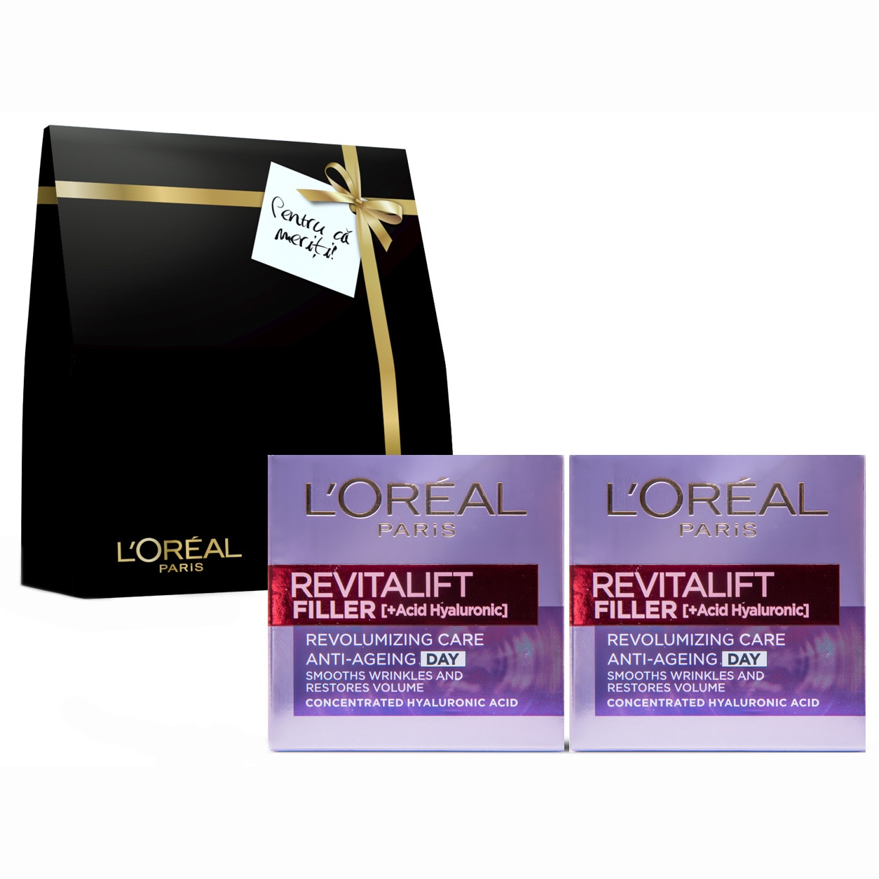 Pachet promo L'Oreal Paris: 2 x Crema de zi L'Oreal Paris Revitalift Filler, 50ml