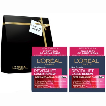 Pachet promo L'Oreal Paris: 2 x Crema antirid de zi L'Oreal Paris Revitalift Laser X3, 50 ml Pachet promo L'Oreal Paris: 2 x Crema antirid de zi L'Oreal Paris Revitalift Laser X3, 50 ml