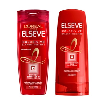 Pachet promo L'Oreal Paris Elseve Color-Vive pentru par vopsit: Sampon 700 ml, Balsam 200 ml Pachet promo L'Oreal Paris Elseve Color-Vive pentru par vopsit: Sampon 700 ml, Balsam 200 ml